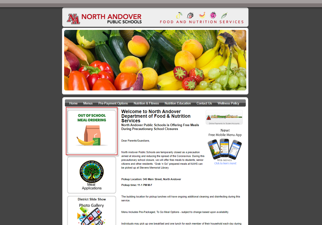 North Andover Public Schools School Nutrition And Fitness